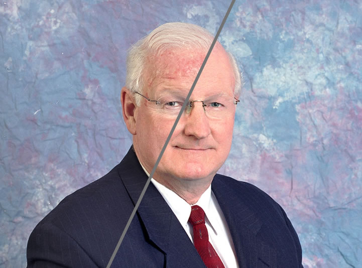 male portrait before & after